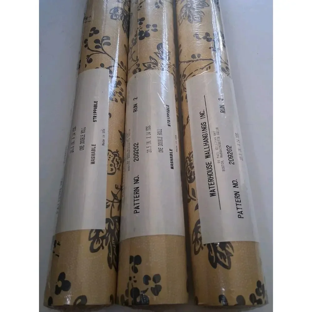 Waterhouse Wallhangings Cape Cod Floral WH209 CHARCOAL/MUSTARD. Price Per 1 Yard